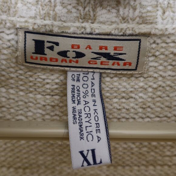 Bare Fox Urban Gear Sweater Mens XL Grandpacore Knit Soft Acrylic Brown - Picture 4 of 6